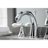 Naples Two-Handle 3-Hole Deck Mount Widespread Bathroom Faucet with Brass Pop-Up Drain