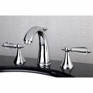 Wilshire Two-Handle 3-Hole Deck Mount Widespread Bathroom Faucet with Brass Pop-Up Drain