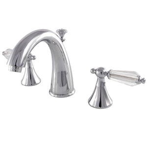 Wilshire Two-Handle 3-Hole Deck Mount Widespread Bathroom Faucet with Brass Pop-Up Drain