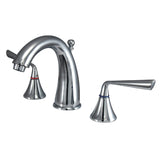 Silver Sage Two-Handle 3-Hole Deck Mount Widespread Bathroom Faucet with Brass Pop-Up Drain