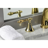 Naples Two-Handle 3-Hole Deck Mount Widespread Bathroom Faucet with Brass Pop-Up Drain