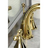 Naples Two-Handle 3-Hole Deck Mount Widespread Bathroom Faucet with Brass Pop-Up Drain