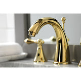 Naples Two-Handle 3-Hole Deck Mount Widespread Bathroom Faucet with Brass Pop-Up Drain