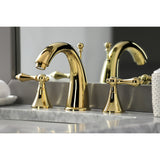 Naples Two-Handle 3-Hole Deck Mount Widespread Bathroom Faucet with Brass Pop-Up Drain