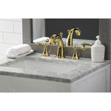 Naples Two-Handle 3-Hole Deck Mount Widespread Bathroom Faucet with Brass Pop-Up Drain