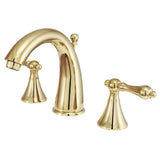 Naples Two-Handle 3-Hole Deck Mount Widespread Bathroom Faucet with Brass Pop-Up Drain