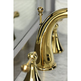 English Country Two-Handle 3-Hole Deck Mount Widespread Bathroom Faucet with Brass Pop-Up Drain