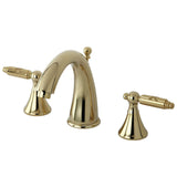 Elinvar Two-Handle 3-Hole Deck Mount Widespread Bathroom Faucet with Brass Pop-Up Drain