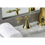 Naples Two-Handle 3-Hole Deck Mount Widespread Bathroom Faucet with Brass Pop-Up Drain