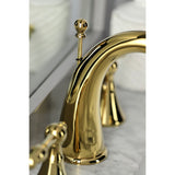 Naples Two-Handle 3-Hole Deck Mount Widespread Bathroom Faucet with Brass Pop-Up Drain