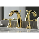 Naples Two-Handle 3-Hole Deck Mount Widespread Bathroom Faucet with Brass Pop-Up Drain