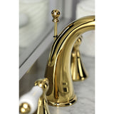 Naples Two-Handle 3-Hole Deck Mount Widespread Bathroom Faucet with Brass Pop-Up Drain