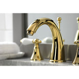 Naples Two-Handle 3-Hole Deck Mount Widespread Bathroom Faucet with Brass Pop-Up Drain