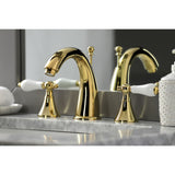 Naples Two-Handle 3-Hole Deck Mount Widespread Bathroom Faucet with Brass Pop-Up Drain