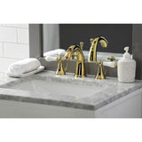 Naples Two-Handle 3-Hole Deck Mount Widespread Bathroom Faucet with Brass Pop-Up Drain