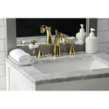 Naples Two-Handle 3-Hole Deck Mount Widespread Bathroom Faucet with Brass Pop-Up Drain