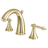 Templeton Two-Handle 3-Hole Deck Mount Widespread Bathroom Faucet with Brass Pop-Up Drain