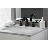 Naples Two-Handle 3-Hole Deck Mount Widespread Bathroom Faucet with Brass Pop-Up Drain