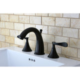 Century Two-Handle 3-Hole Deck Mount Widespread Bathroom Faucet with Brass Pop-Up Drain