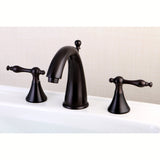 Naples Two-Handle 3-Hole Deck Mount Widespread Bathroom Faucet with Brass Pop-Up Drain