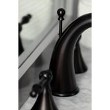 Naples Two-Handle 3-Hole Deck Mount Widespread Bathroom Faucet with Brass Pop-Up Drain