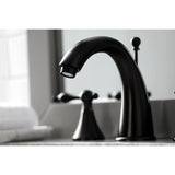 Naples Two-Handle 3-Hole Deck Mount Widespread Bathroom Faucet with Brass Pop-Up Drain