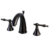 Naples Two-Handle 3-Hole Deck Mount Widespread Bathroom Faucet with Brass Pop-Up Drain