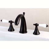 Naples Two-Handle 3-Hole Deck Mount Widespread Bathroom Faucet with Brass Pop-Up Drain