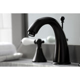 Naples Two-Handle 3-Hole Deck Mount Widespread Bathroom Faucet with Brass Pop-Up Drain