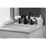 Naples Two-Handle 3-Hole Deck Mount Widespread Bathroom Faucet with Brass Pop-Up Drain