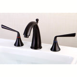 Silver Sage Two-Handle 3-Hole Deck Mount Widespread Bathroom Faucet with Brass Pop-Up Drain