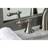 Naples Two-Handle 3-Hole Deck Mount Widespread Bathroom Faucet with Brass Pop-Up Drain