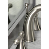 Naples Two-Handle 3-Hole Deck Mount Widespread Bathroom Faucet with Brass Pop-Up Drain