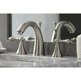 Naples Two-Handle 3-Hole Deck Mount Widespread Bathroom Faucet with Brass Pop-Up Drain