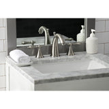 Naples Two-Handle 3-Hole Deck Mount Widespread Bathroom Faucet with Brass Pop-Up Drain