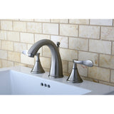 Century Two-Handle 3-Hole Deck Mount Widespread Bathroom Faucet with Brass Pop-Up Drain