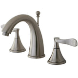 Century Two-Handle 3-Hole Deck Mount Widespread Bathroom Faucet with Brass Pop-Up Drain