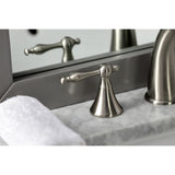 Naples Two-Handle 3-Hole Deck Mount Widespread Bathroom Faucet with Brass Pop-Up Drain