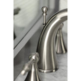 Naples Two-Handle 3-Hole Deck Mount Widespread Bathroom Faucet with Brass Pop-Up Drain