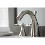 Naples Two-Handle 3-Hole Deck Mount Widespread Bathroom Faucet with Brass Pop-Up Drain