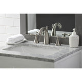 Naples Two-Handle 3-Hole Deck Mount Widespread Bathroom Faucet with Brass Pop-Up Drain