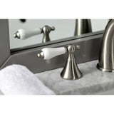 Naples Two-Handle 3-Hole Deck Mount Widespread Bathroom Faucet with Brass Pop-Up Drain