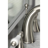 Naples Two-Handle 3-Hole Deck Mount Widespread Bathroom Faucet with Brass Pop-Up Drain