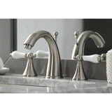 Naples Two-Handle 3-Hole Deck Mount Widespread Bathroom Faucet with Brass Pop-Up Drain