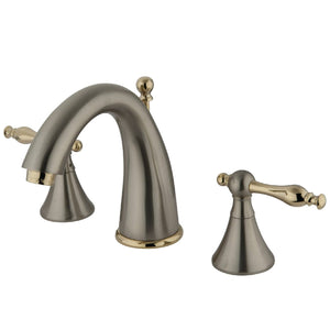 Naples Two-Handle 3-Hole Deck Mount Widespread Bathroom Faucet with Brass Pop-Up Drain