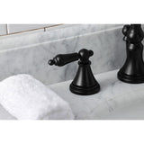 Governor Two-Handle 3-Hole Deck Mount Widespread Bathroom Faucet with Brass Pop-Up Drain