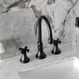 Duchess Two-Handle 3-Hole Deck Mount Widespread Bathroom Faucet with Brass Pop-Up Drain