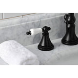 Governor Two-Handle 3-Hole Deck Mount Widespread Bathroom Faucet with Brass Pop-Up Drain