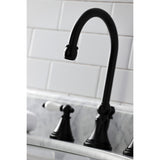 Governor Two-Handle 3-Hole Deck Mount Widespread Bathroom Faucet with Brass Pop-Up Drain