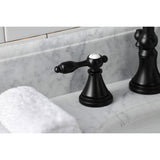 Tudor Two-Handle 3-Hole Deck Mount Widespread Bathroom Faucet with Brass Pop-Up Drain